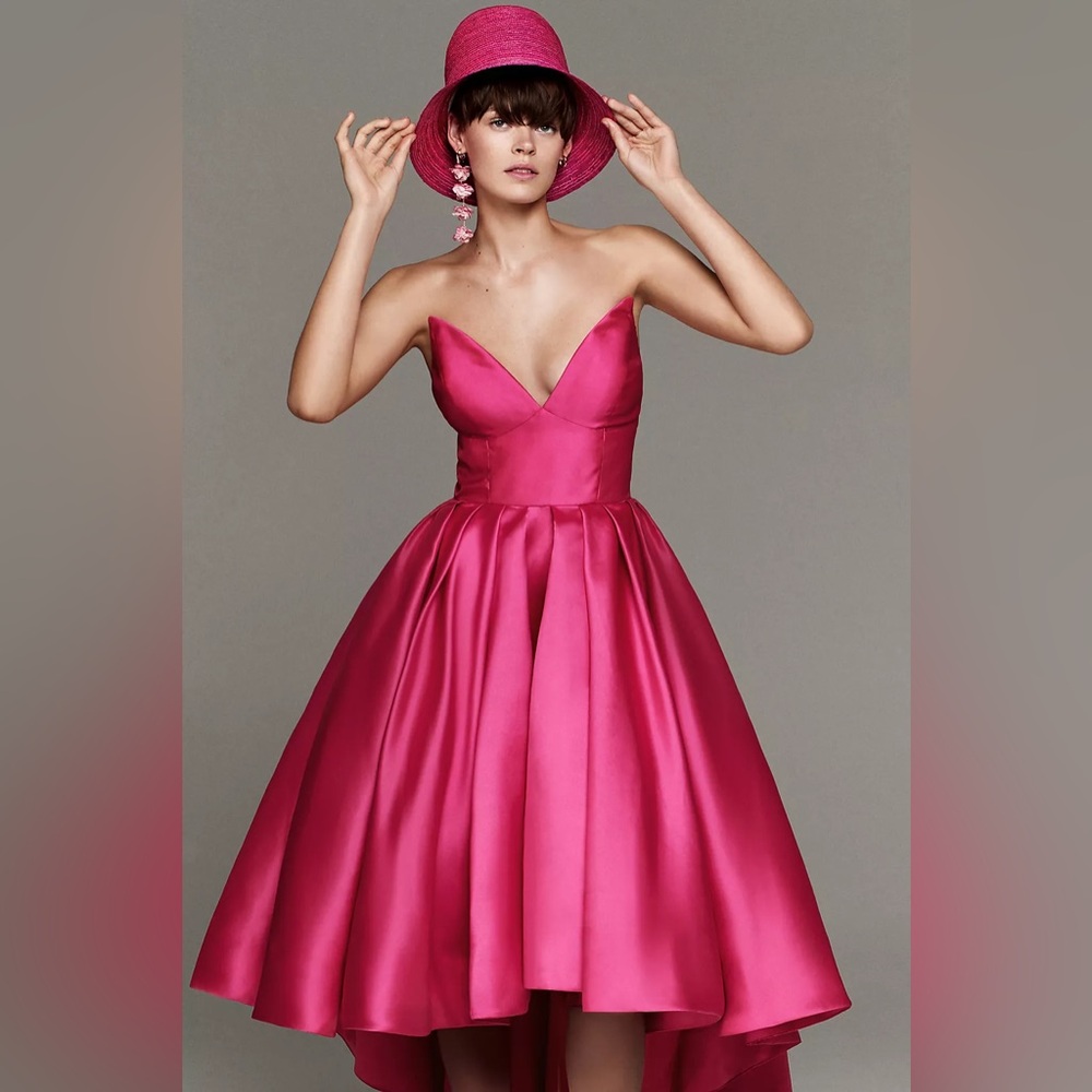 Anthropologie Hutch Sabrina V-Neck Pleated Gown